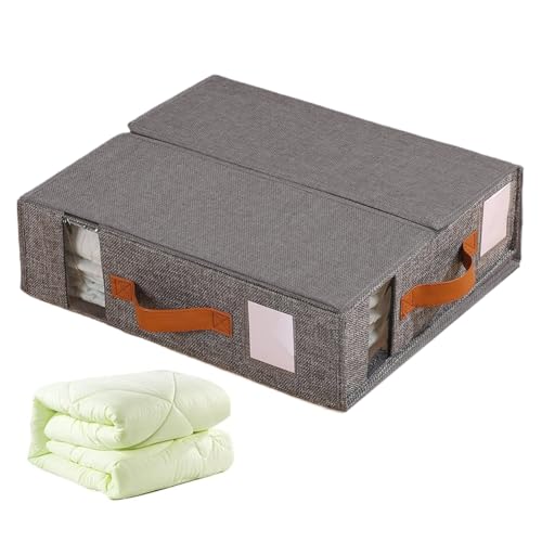 Bettlakenorganisatoren Und Lagerung, Faltbare Bettwäsche Lagerbox, Stoffstockbox Mit Griff Und Fenster, Kleidersack-Container, Staubdichten Taschen Für Bleche, Bettdecke, Decken & Handtücher Bettlakenorganisatoren Und Lagerung, Faltbare Bettwäsche Lagerbox, Stoffstockbox Mit Griff Und Fenster, Kleidersack-Container, Staubdichten Taschen Für Bleche, Bettdecke, Decken & Handtücher von Fellflying