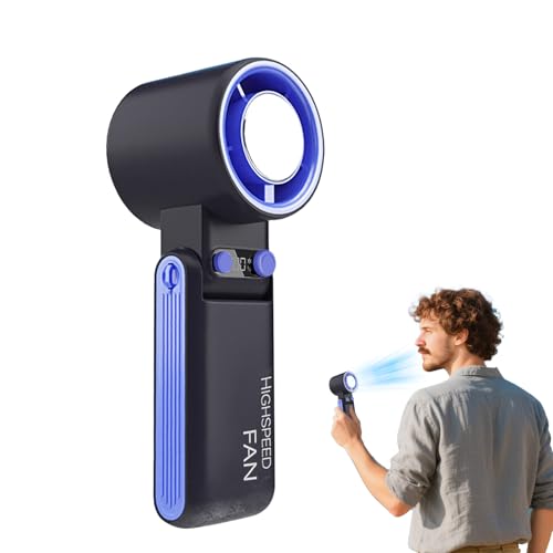 Fellflying Tragbarer Handventilator,Tragbarer Kühlventilator mit 100 Geschwindigkeitsstufen | 4000 mAh Wiederaufladbar Klappbar Für Zuhause Arbeitsplatz Reisen Camping Baustelle von Fellflying