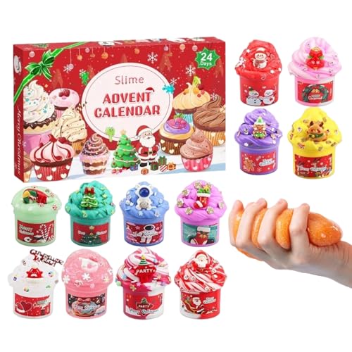 Fellflying Weihnachts Countdown Kalender 2025-24 Tage Weihnachts Sludge Charm Kalender | 2025 Partyaccessoires Lustige Charm Accessoires für Jugendliche Kinder Mädchen von Fellflying