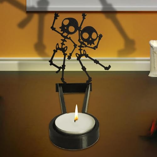Halloween Kerzenhalter Gruseliger Geist Teelicht Schatten Halloween Horror Kerzenhalter Metall Dekoration Teelicht Schattenwerfer Gruseliger Geist Teelicht Schattenwerfer Dekorationen von Fellflying