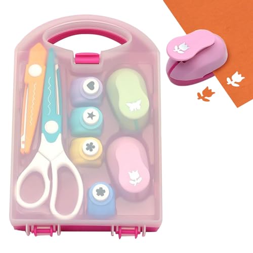 Kinder Bastelschere Set, Stanzer Kinder, Enthält 2 Kinder Zickzackschere Und 6 Papierstanzer,stabiler Ausstanzer Für Papier Zum Basteln Für Scrapbooking, Einladungen Kinder Bastelschere Set, Stanzer Kinder, Enthält 2 Kinder Zickzackschere Und 6 Papierstanzer,stabiler Ausstanzer Für Papier Zum Basteln Für Scrapbooking, Einladungen von Fellflying