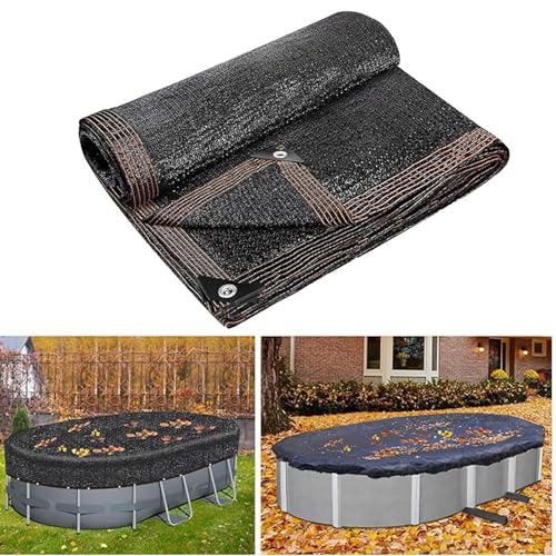 Ovale Laubnetzabdeckung Für Swimmingpools, 8×15m Lange Schutznetzabdeckung Für Swimmingpools, Allwetter-Außenabdeckung Für Eingebaute Und Oberirdische Swimmingpools, Netz-Poolabdeckung von Fellflying