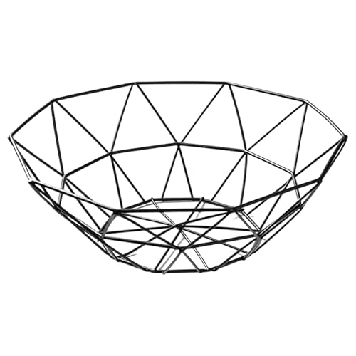 Schwarze Obstschale, Obstkorbschale Aus Metalldraht, Großer Obstkorb Aus Draht, Runde Kunstschale Aus Drahteisen Mits Hohlem Design, Und Gemüsekorb Für, ge-müse Und Snacks Schwarze Obstschale, Obstkorbschale Aus Metalldraht, Großer Obstkorb Aus Draht, Runde Kunstschale Aus Drahteisen Mits Hohlem Design, Und Gemüsekorb Für, ge-müse Und Snacks von Fellflying