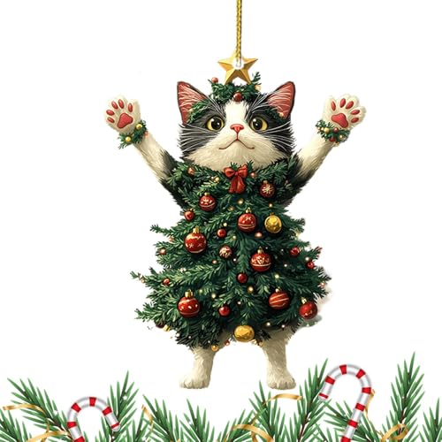 Schwarze Und Weiße Katze, Weihnachtsschmuck, Niedlicher Katzen-Weihnachtsbaum-Hängeanhänger, Schwarze Katze, Weihnachts-Hängedekoration, Neujahr, Auto-Hängeornament, Weihnachtsbaum-Dekoration Schwarze Und Weiße Katze, Weihnachtsschmuck, Niedlicher Katzen-Weihnachtsbaum-Hängeanhänger, Schwarze Katze, Weihnachts-Hängedekoration, Neujahr, Auto-Hängeornament, Weihnachtsbaum-Dekoration von Fellflying
