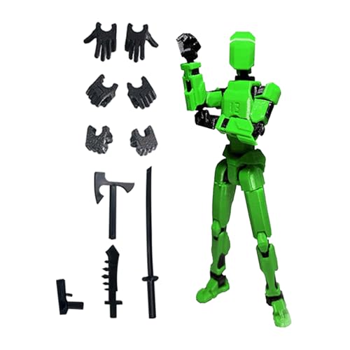 Titan 13 Actionfigur – T13 Actionfigur, 3D-gedruckt, Mehrgelenkig, Beweglich | 3D-gedrucktes Mannequin-Spielzeug, Beweglicher Roboter Mit Mehreren Gelenken | Enthält 3 Handtypen Und 4 Waffen von Fellflying