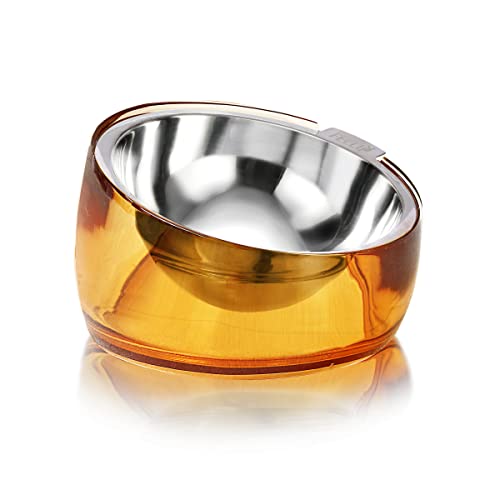 Felli Pet Oblik Erhöhter Futternapf aus Acryl, Edelstahl, schräg, oval, für Welpen mit kurzem Bein und kleinen, mittelgroßen Haustieren, erhöhter, geneigter Metall-Futterstation, abgewinkelter Felli Pet Oblik Erhöhter Futternapf aus Acryl, Edelstahl, schräg, oval, für Welpen mit kurzem Bein und kleinen, mittelgroßen Haustieren, erhöhter, geneigter Metall-Futterstation, abgewinkelter von Felli