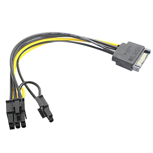 Felliserty 15Pin SATA Stecker 8-Pin (6 + 2) PCI-E Energie Versorgung Kabel SATA Kabel 15-Pin 8-Pin Kabel 18AWG Kabel für Grafik Karte (1 StüCk) von Felliserty