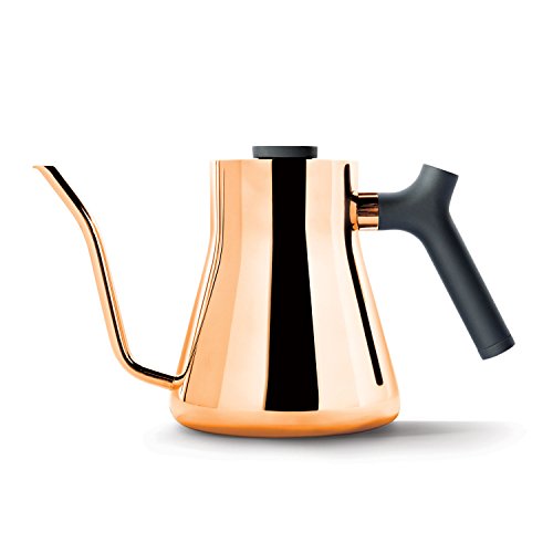 Fellow Wasserkocher für Kaffee und Tee (eingebautes Kochthermometer, Gegengewichtsgriff) 1 Liter Kupfer von Fellow