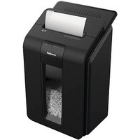 Fellowes AutoMax 100M Aktenvernichter mit Partikelschnitt P-4, 4 x 10 mm, bis 100 Blatt, schwarz von Fellowes