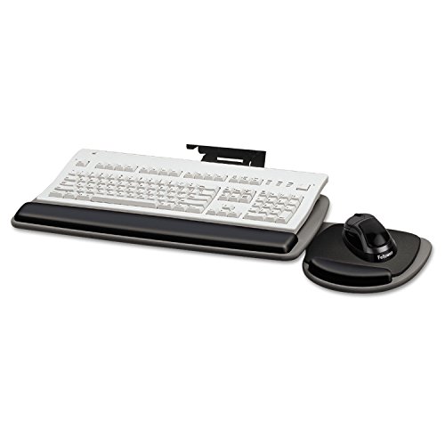 Fellowes 93841 Verstellbare Standard-Tastatur-Plattform, 20 1/4 W x 11 1/8d, Graphit/Schwarz von Fellowes
