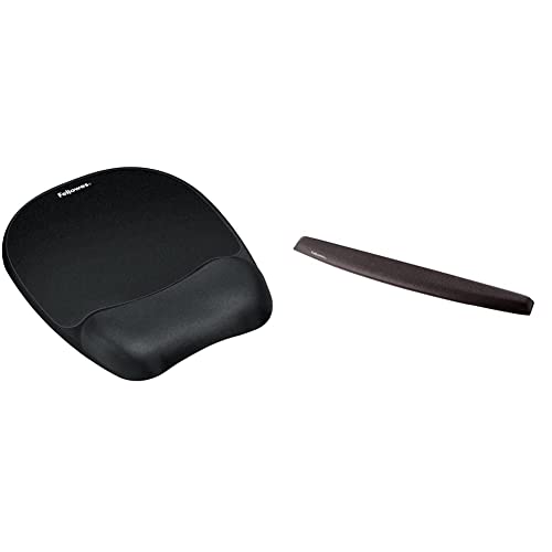 Fellowes Handgelenkauflage Memory Foam mit Mauspad für optische Mäuse, mit Flexibler Schaumstofffüllung und Stoffbezug, schwarz & 9178201 - Ergo Mouss' Keyboard-Handgelenkstütze - Schwarz - 1 Stück Fellowes Handgelenkauflage Memory Foam mit Mauspad für optische Mäuse, mit Flexibler Schaumstofffüllung und Stoffbezug, schwarz & 9178201 - Ergo Mouss' Keyboard-Handgelenkstütze - Schwarz - 1 Stück von Fellowes