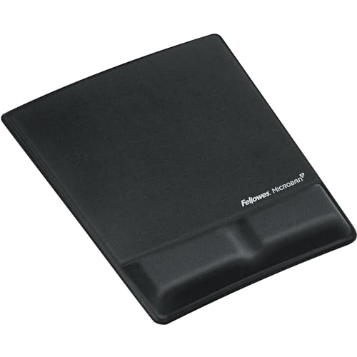 Fellowes Health-V Stoff Handgelenkauflage mit Mauspad schwarz 9181201, Mouse pad von Fellowes