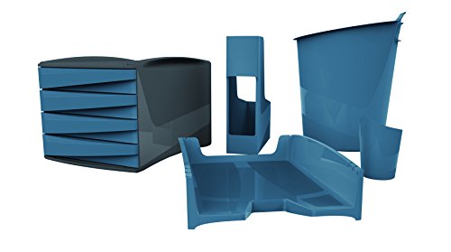 Fellowes Komplettset G2Desk aus 80% Recylingmaterial, 7-teilig, blau von Fellowes