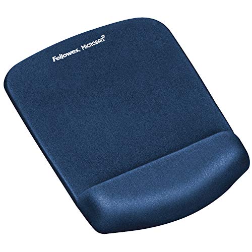 Fellowes ergonomisches Mauspad mit Handgelenkauflage PlushTouch™, super weiche Handballenauflage, Gel und Memoryfoam, blau von Fellowes