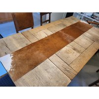 Tischläufer Aus Echtem Kuhfell Braun/Weiß Gefleckt Ca. 174cm X 30cm von Fellschmiede