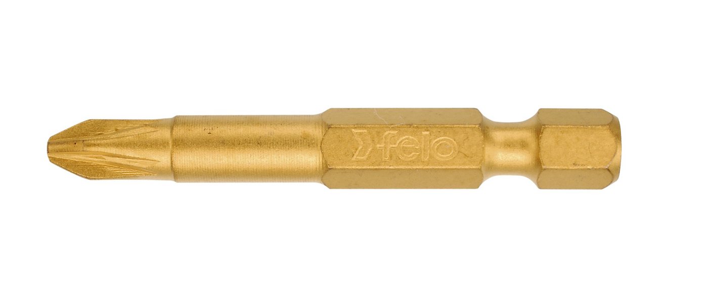 Felo Kreuzschlitz-Bit Felo Bit, TiN E 6,3 x 50mm PZ 1 (10 Stück) von Felo