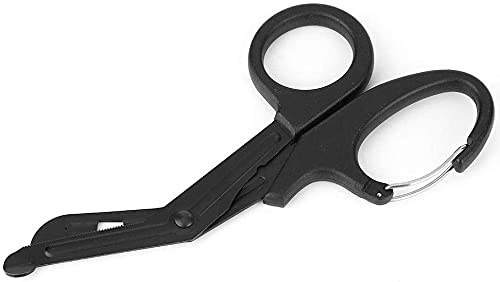 Feloyal Tijeras Médicas, EMT Doblado 7.7 Inch Acero Inoxidable Chapado Titanio Mate de Tijeras de Vendaje o Gasa para Médico o Enfermera, Sala de Emergencias o Campamento Al Aire Libre (Negro) von Feloyal