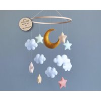 Mond Und Sterne Kinderzimmer Mobile Baby Dekor Baby-Mobile Mädchen Junge Neutrale Krippe von FeltBabyCorner