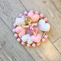 Baby Girl Mobile Rosa Und Weiße Kinderzimmer Dekoration von FeltDreamsStore