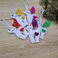 Filzornamente Für Weihnachten, Set Mit 5 Handgefertigten Dekorationen von FeltDreamsStore