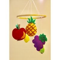 Obst-Mobile Aus Filz. Mobile Früchte Für Das Kinderzimmer von FeltDreamsStore