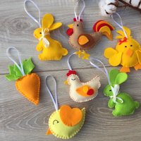 Osterdekoration Filz Oster Baumschmuck Handarbeit von FeltDreamsStore
