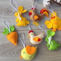 Ostern Ornamente Set Von 7 von FeltDreamsStore