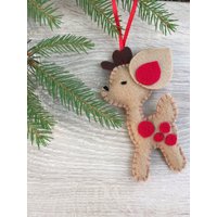Weihnachts-Hirsch-Ornament Aus Filz von FeltDreamsStore