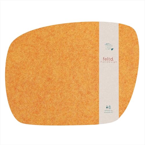 Eco-Filz Tischset Platzset Paros in vielen Farben und verschiedenen Set-Größen (2, Mango) von Feltd.