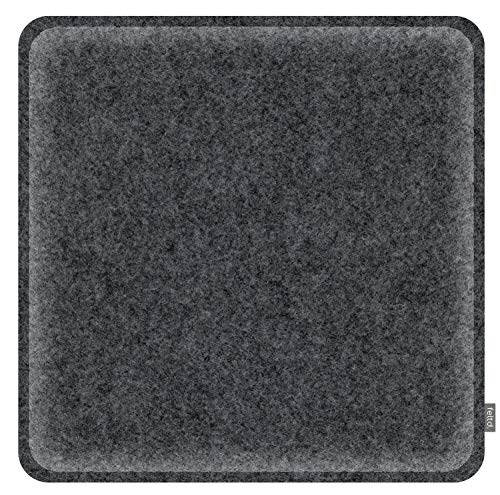 Feltd. Eco Filz Auflage 32 x 32cm Kissen rechteckig mit abgerundeten Ecken universal Sitzauflage - 30 Farben - optional inkl. Antirutsch und gepolstert (anthrazitmeliert) von Feltd.