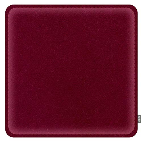 Feltd. Eco Filz Auflage 38 x 38cm Kissen rechteckig mit abgerundeten Ecken universal Sitzauflage - 30 Farben - optional inkl. Antirutsch und gepolstert (Bordeaux) von Feltd.