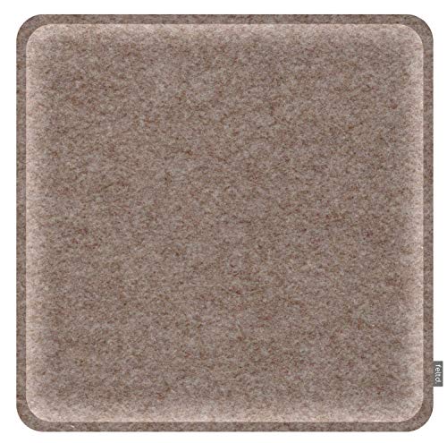 Feltd. Eco Filz Auflage 38 x 38cm Kissen rechteckig mit abgerundeten Ecken universal Sitzauflage gepolstert inkl. Antirutschbeschichtung! (braunmeliert) von Feltd.