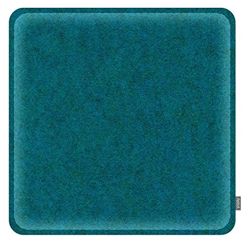 Feltd. Eco Filz Auflage 38 x 38cm Kissen rechteckig mit abgerundeten Ecken universal Sitzauflage gepolstert inkl. Antirutschbeschichtung! (Petrol) von Feltd.