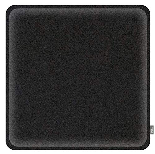 Feltd. Eco Filz Auflage 40 x 40cm Kissen rechteckig mit abgerundeten Ecken universal Sitzauflage gepolstert inkl. Antirutschbeschichtung! (schwarz) von Feltd.