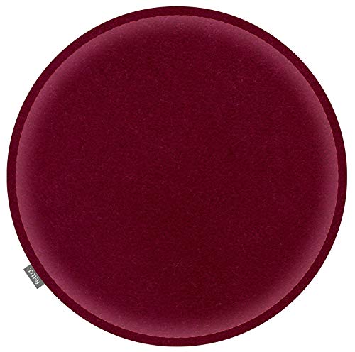 Feltd. Eco Filz Auflage Ø 38cm Kissen rund universal Sitzauflage gepolstert inkl. Antirutschbeschichtung (Bordeaux) von Feltd.
