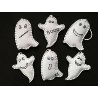 Filz Ornamente, Halloween Geist, Handgemachte Dekoration, 6Er Set Filz Ornamente, Halloween Geist, Handgemachte Dekoration, 6Er Set von FeltdecorbyInes