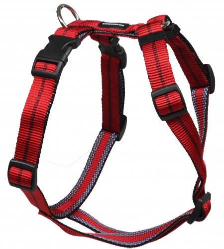 Feltmann Mopsgeschirr Hundegeschirr Soft Nylon, Rot mit Streifen, 7-13 kg, 20mm von Feltmann