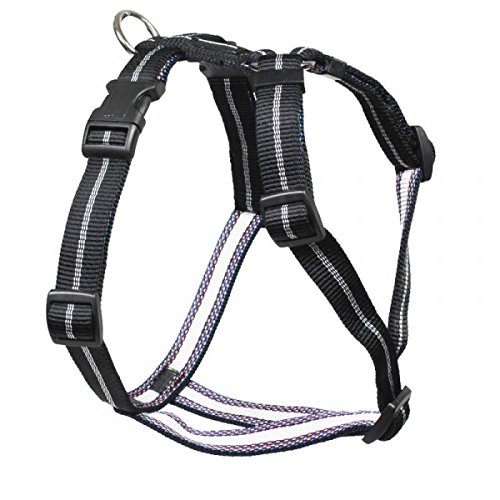 Feltmann Mopsgeschirr Hundegeschirr Soft Nylon, schwarz Streifen, 7-13 kg, 20 mm von Feltmann