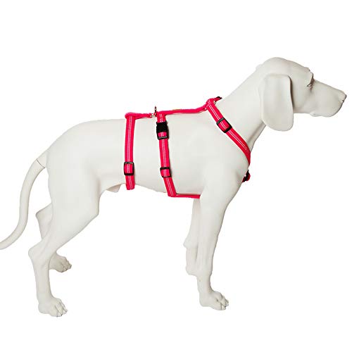 Feltmann No Exit ausbruchsicheres Hundegeschirr für Angsthund, Sicherheitsgeschirr für Pflegehunde, Panikgeschirr, Super Soft, pink, Bauchumfang 75-100 cm, 25 mm Bandbreite von Feltmann