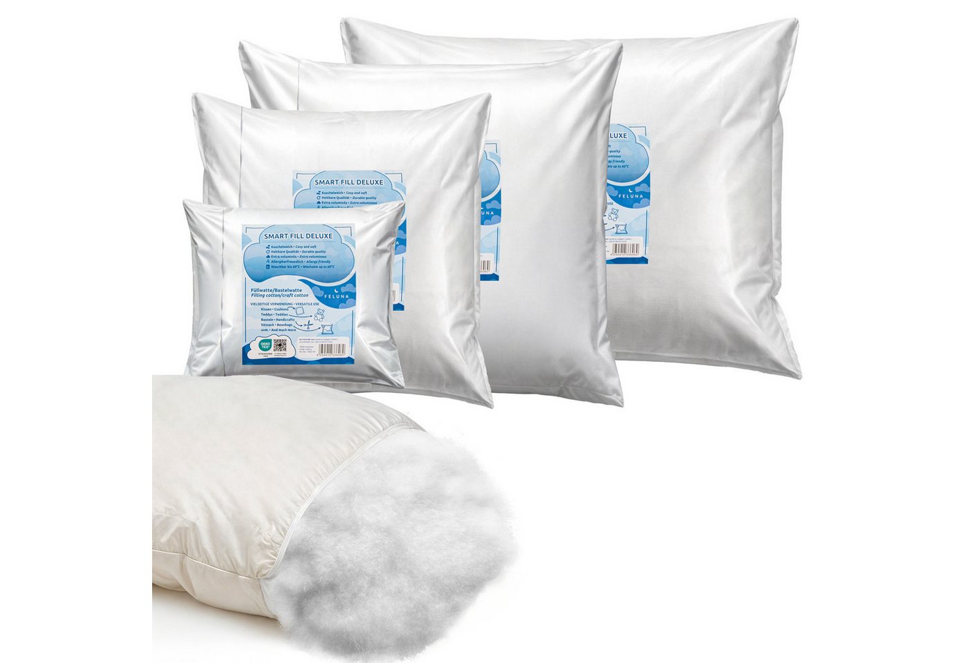 Feluna Kissenfüllung Flauschiges Polyester Füllmaterial, Füllwatte für Kissen, Stofftier- & Bastelwatte Feluna Kissenfüllung Flauschiges Polyester Füllmaterial, Füllwatte für Kissen, Stofftier- & Bastelwatte von Feluna