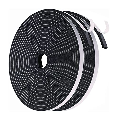 Dichtungsband für Türen Fenster 6mm(B) x 3mm(D)/12M(L) Selbstklebendes Schaumstoffband Türdichtung Gummidichtung für Kollision Siegel Schalldämmung, Schwarz von Feluog