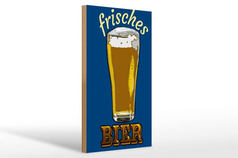 Femer GmbH Holzbild 20x30cm frisches Bier Bierglas, Essen Trinken Genuss (1 St), Glatte Holzfaserplatte (MDF), vorn beschichtet von Femer GmbH