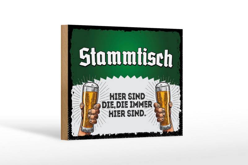 Femer GmbH Holzbild Hinweis 20x30 cm Stammtisch Weizen Biergläser, (1 St), Glatte Holzfaserplatte (MDF), vorn beschichtet von Femer GmbH