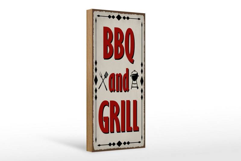 Femer GmbH Holzbild Hinweis 27x10 cm BBQ and Grill, (1 St), Glatte Holzfaserplatte (MDF), vorn beschichtet von Femer GmbH