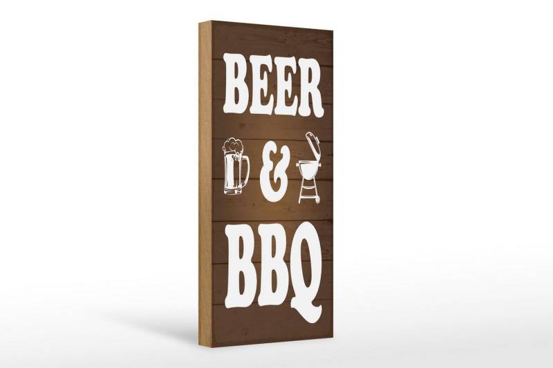Femer GmbH Holzbild Hinweis 27x10 cm Beer and BBQ Grill Bierglas, (1 St), Glatte Holzfaserplatte (MDF), vorn beschichtet von Femer GmbH