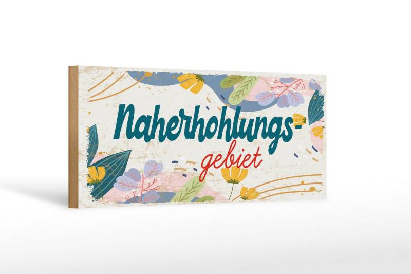 Femer GmbH Holzbild Hinweis 27x10 cm Naherholungsgebiet Blumen, (1 St), Glatte Holzfaserplatte (MDF), vorn beschichtet von Femer GmbH