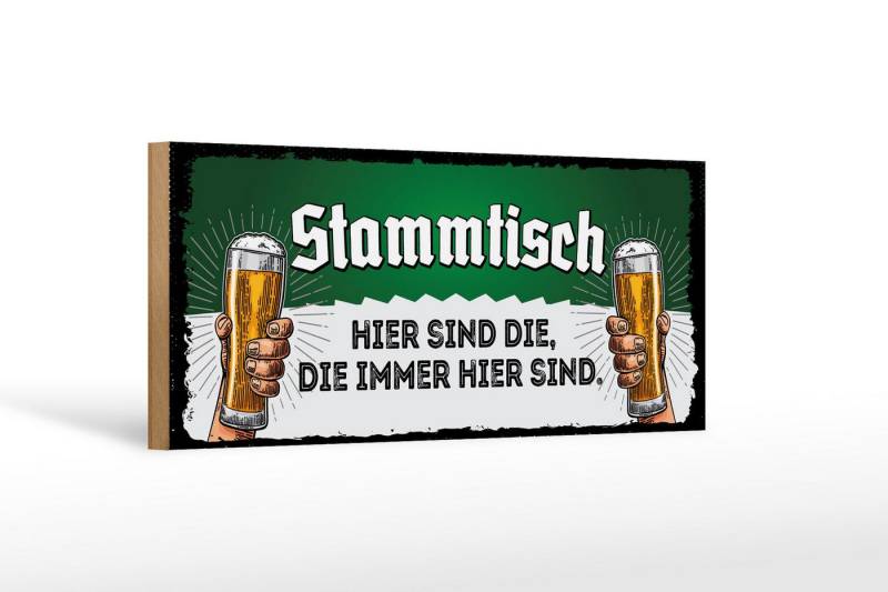 Femer GmbH Holzbild Hinweis 27x10 cm Stammtisch Weizen Biergläser, (1 St), Glatte Holzfaserplatte (MDF), vorn beschichtet von Femer GmbH