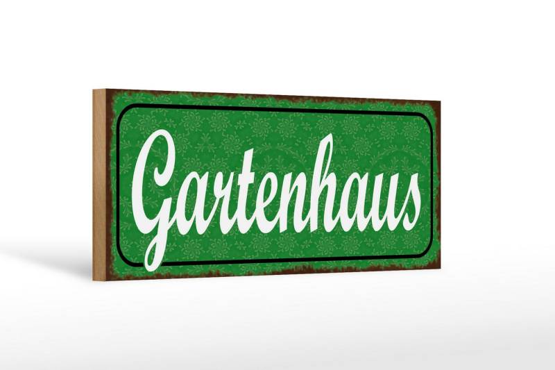 Femer GmbH Holzbild Hinweis 27x10cm Gartenhaus, Hinweise und Warnungen, Küche Haus Garten, Sprüche Zitate Lustiges (1 St), Glatte Holzfaserplatte (MDF), vorn beschichtet von Femer GmbH