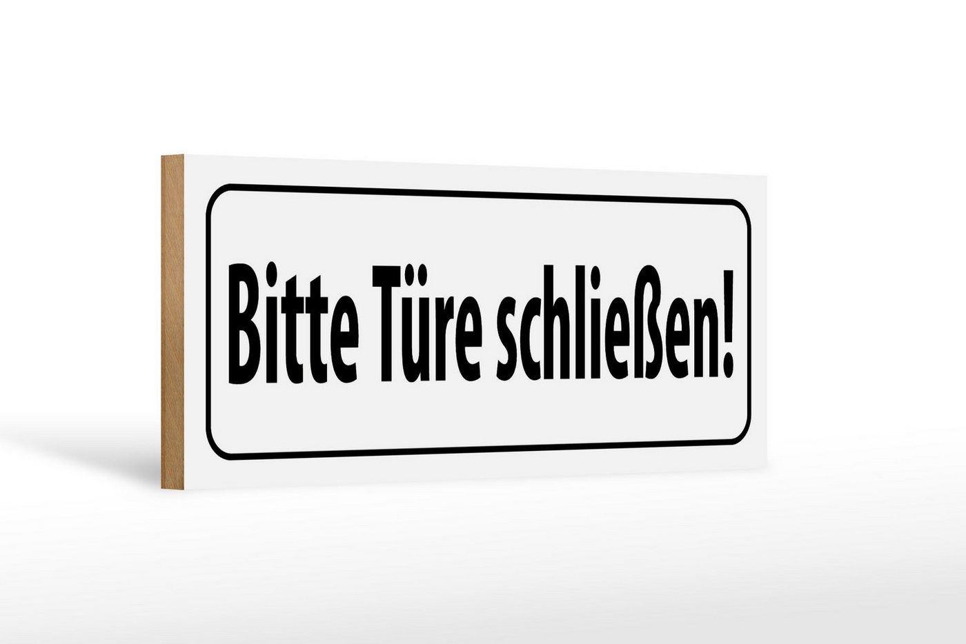 Femer GmbH Holzbild Hinweis 27x10cm bitte Türen schließen, Hinweise und Warnungen (1 St), Glatte Holzfaserplatte (MDF), vorn beschichtet von Femer GmbH