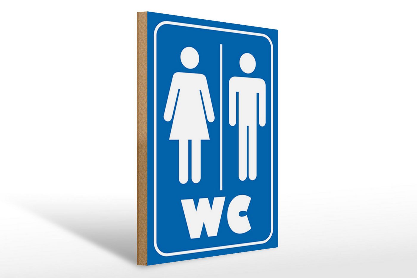 Femer GmbH Holzbild Hinweis 30x40cm WC Piktogramm Toilette Wand, Hinweise und Warnungen (1 St), Glatte Holzfaserplatte (MDF), vorn beschichtet von Femer GmbH